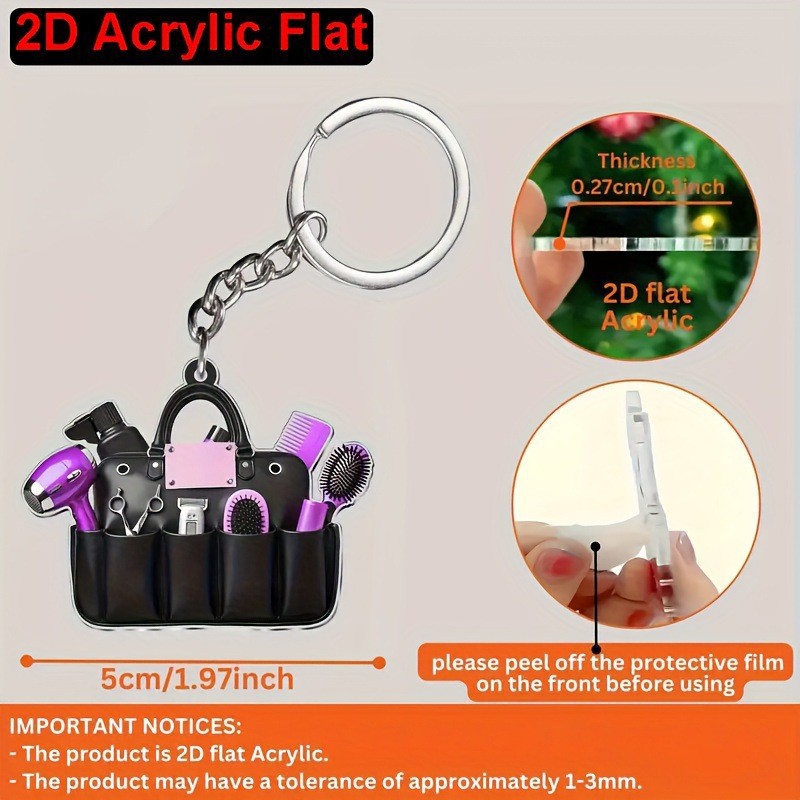 hairdresser keychain 2D flat b - огляд і ціна Hair Care Gift