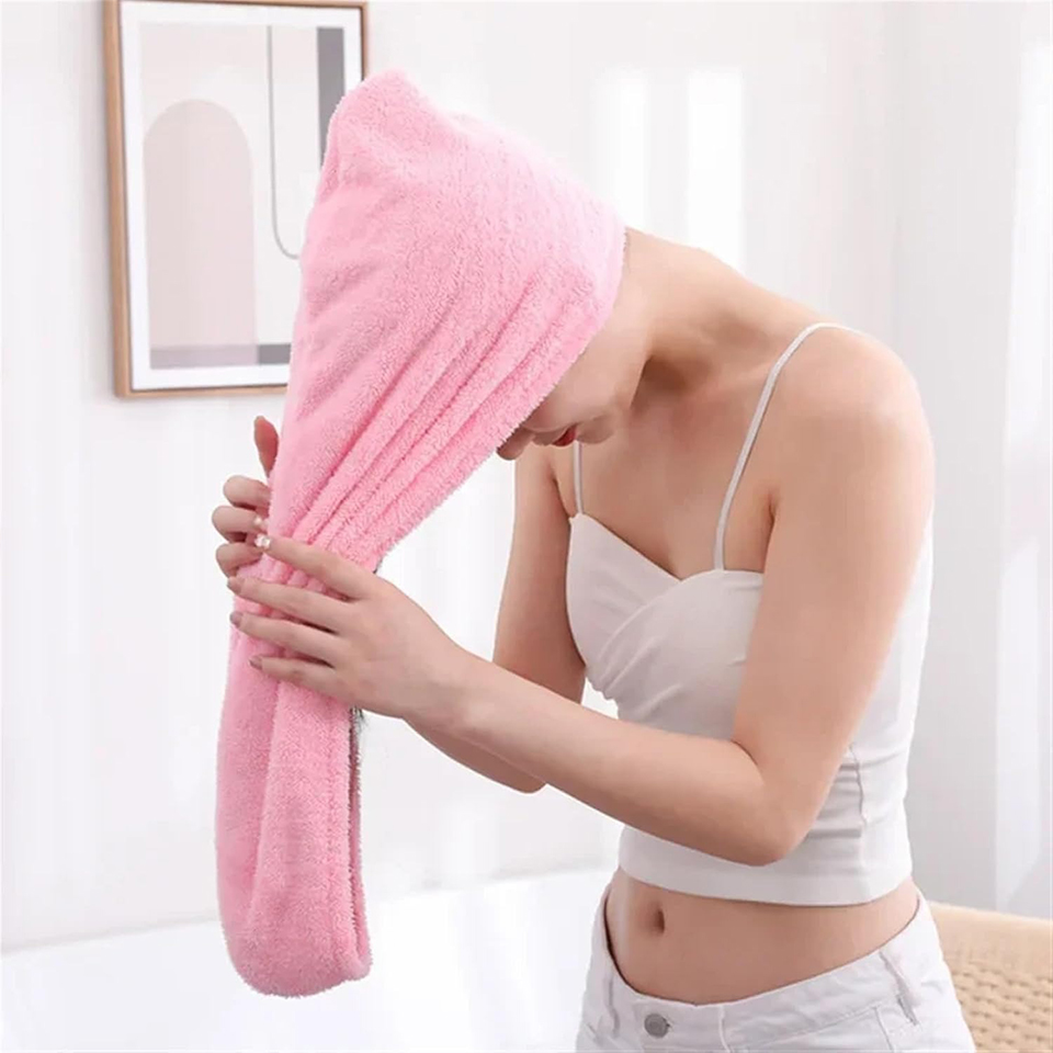 1PC Coral Fleece Hair Towel Wr - огляд і ціна Hair Turban Towel