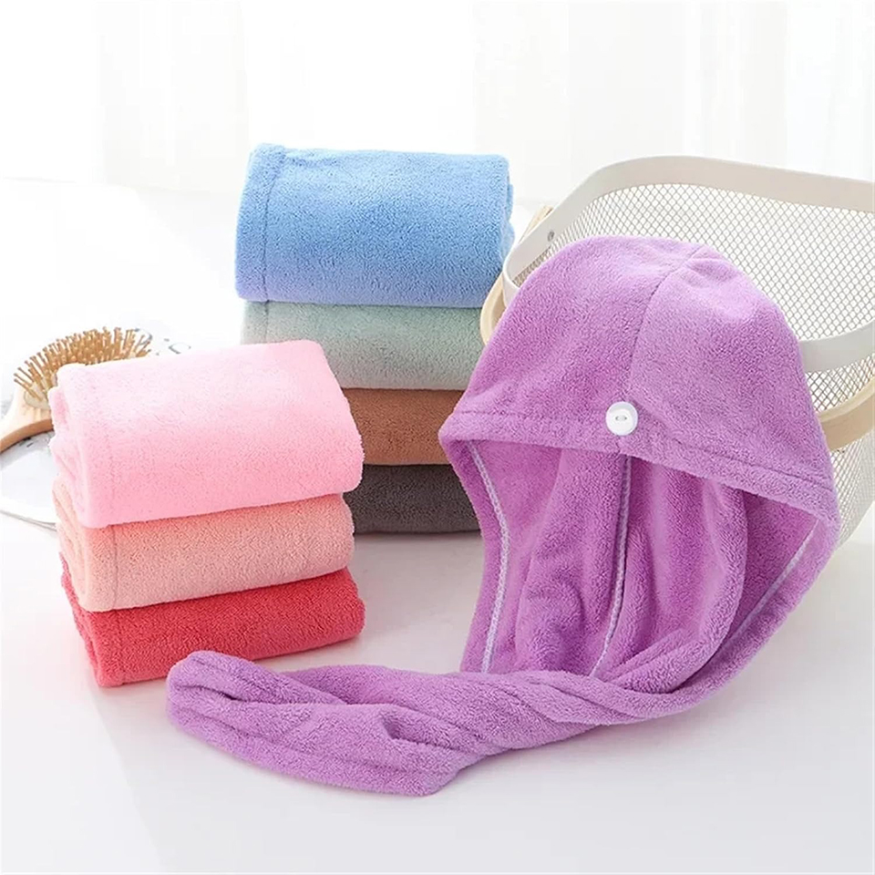 1PC Coral Fleece Hair Towel Wr - огляд і ціна Hair Turban Towel