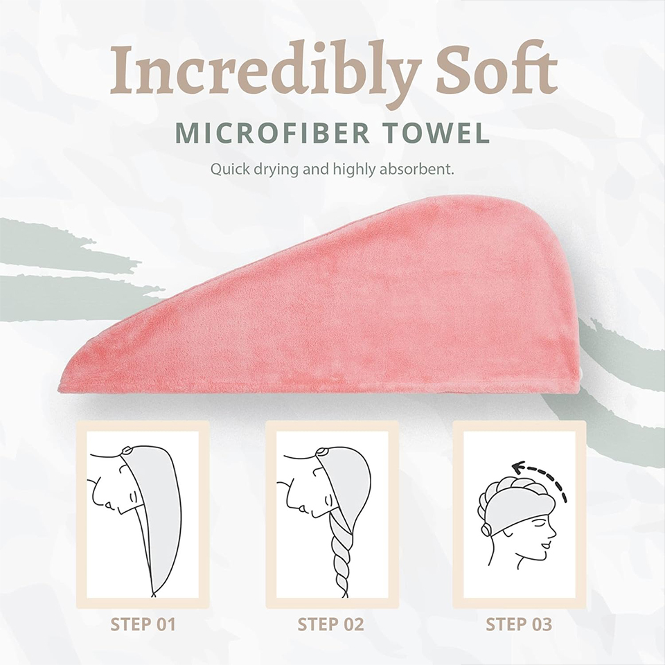 1PC Coral Fleece Hair Towel Wr - огляд і ціна Hair Turban Towel