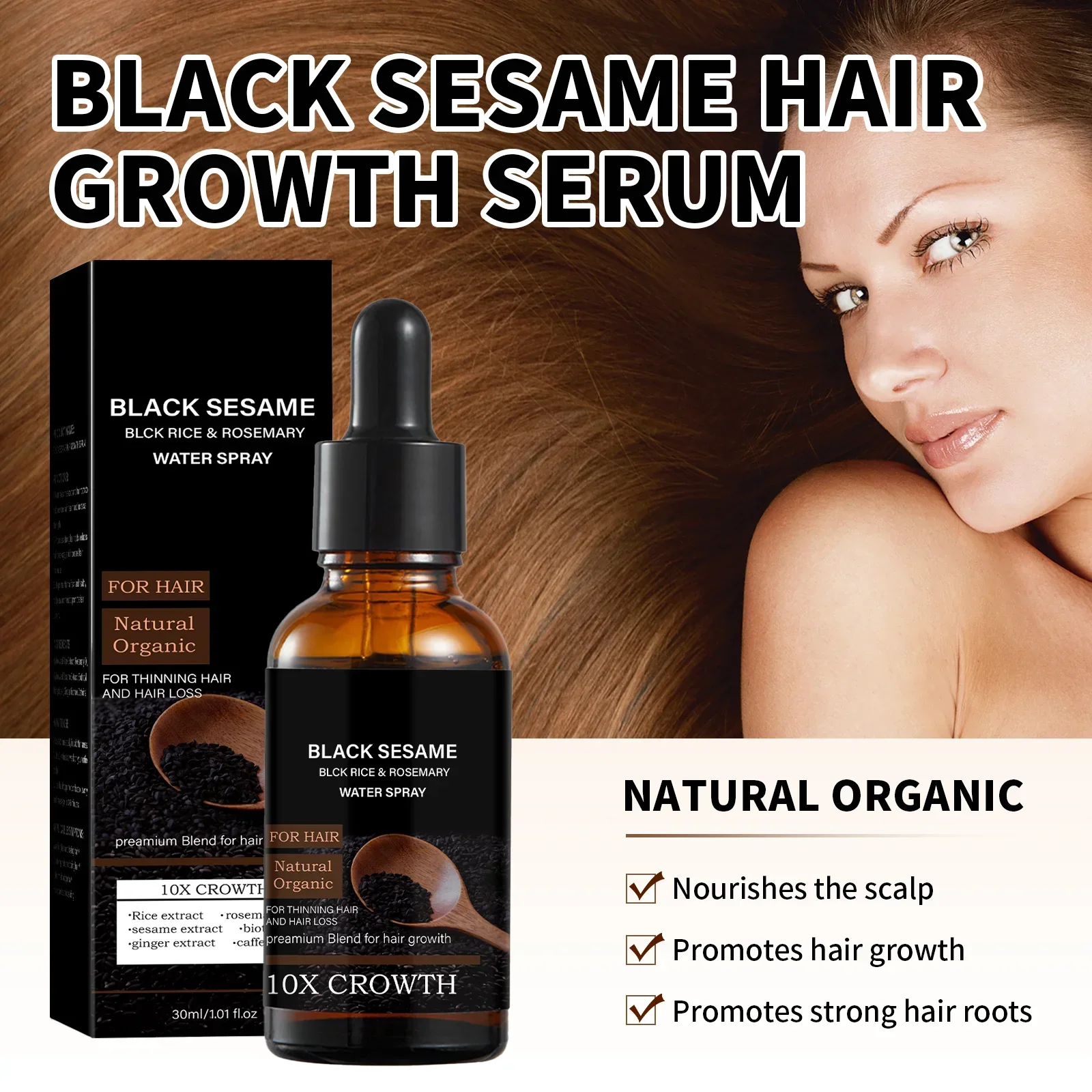 Black Sesame Hair Growth Serum - огляд і ціна Caffeine Hair Serum
