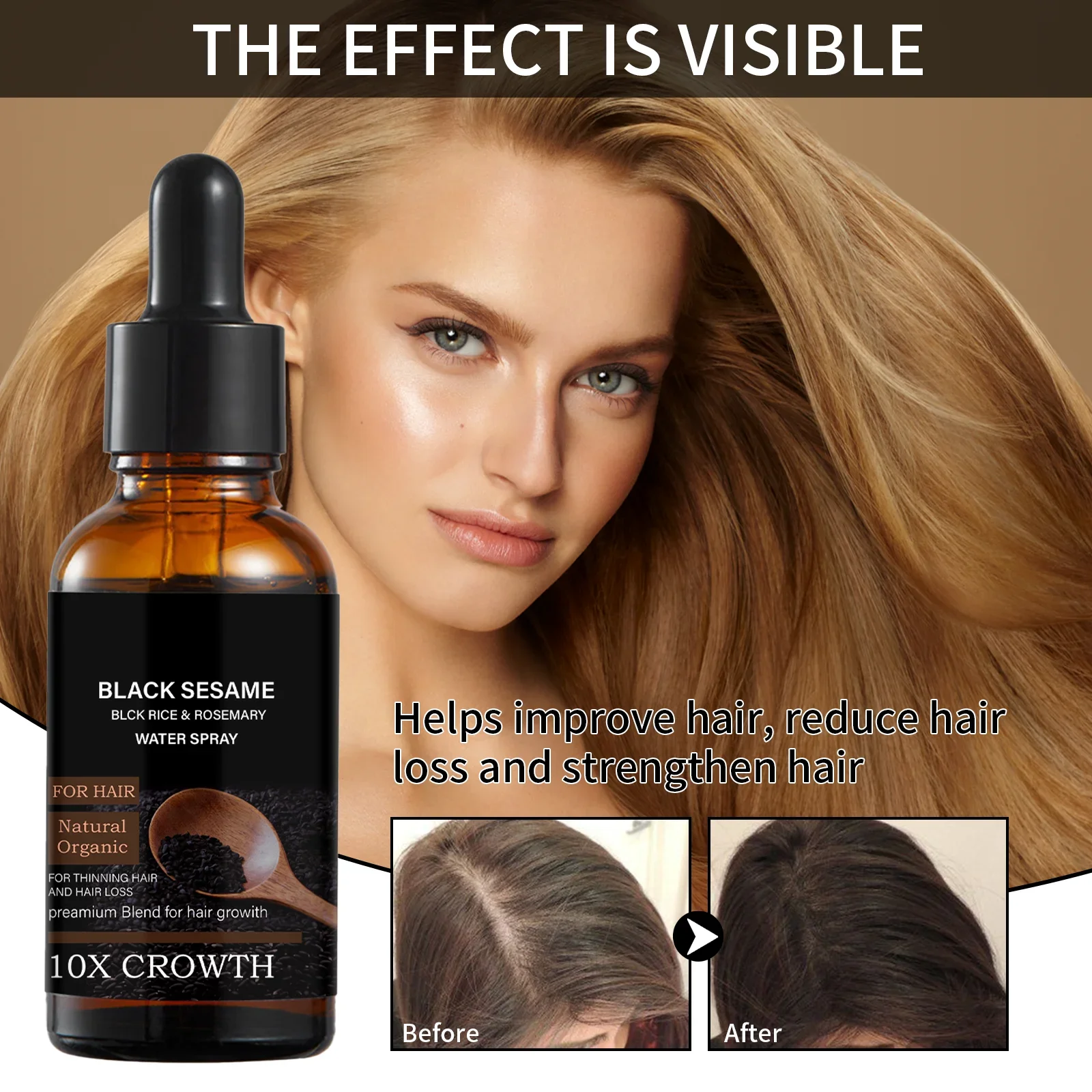 Black Sesame Hair Growth Serum - огляд і ціна Caffeine Hair Serum